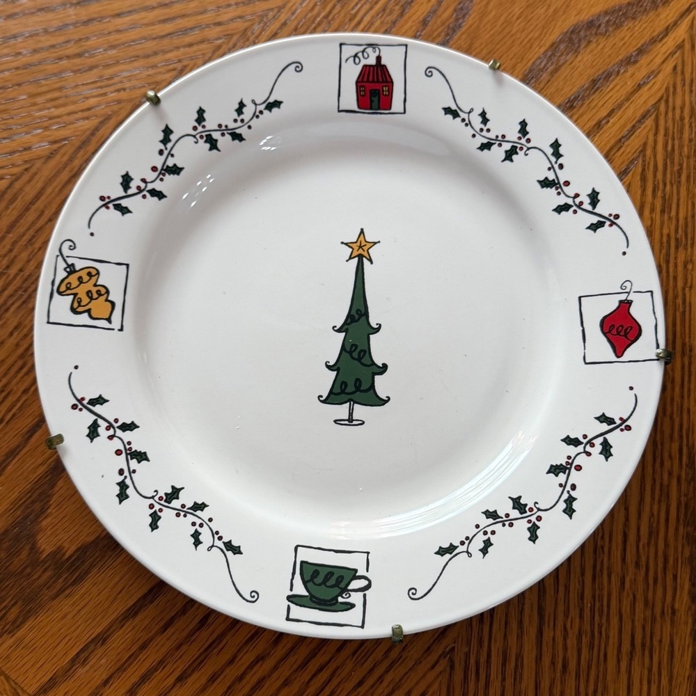Starbucks Holiday Christmas Tree Stoneware Plate Van Hygan & Smythe‎ Wall Hanger